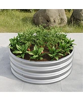 Streamdale Furniture 32.0811.4" Tall Round Raised Garden Bed, Metal Raised Beds for Vegetables, Outdoor Garden Raised Planter Box, Backyard Patio Plan