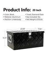 Streamdale Furniture 20" Black Aluminum Tool Box for Truck Car Outdoor Trailer Pickup Underbody