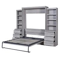 Full Size Murphy Bed With Storage Shelves And Drawers