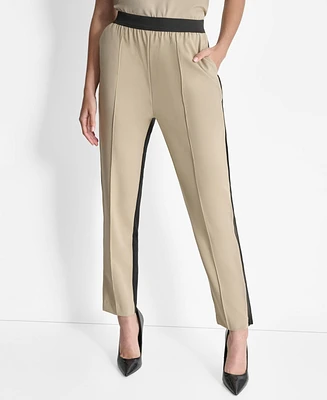 Dkny Women's Two-Tone Straight-Leg Ankle Pants