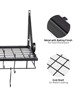 Yescom Aquaterior Wall Mount Cookware Rack with 10 Hooks Pan Pot Organizer Kitchen