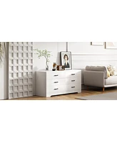 Streamdale Furniture Wood Mdf Boards, 6 Drawers Dresser, White