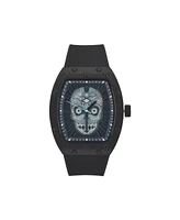 Ed Hardy Men's Matte Black Silicone Strap Analog Watch 53mm