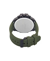 Ed Hardy Men's Matte Olive Silicone Strap Analog Watch 53mm