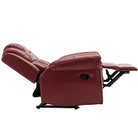 Streamdale Furniture Home Theater Seating Manual Recliner Chair With Led Light Strip For Living Room, Bedroom, Wind Red