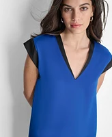 Dkny Women's Sleeveless V-Neck Blouse