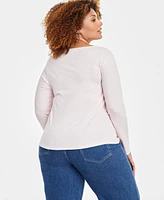 On 34th Plus Scoop-Neck Top, Created for Macy's