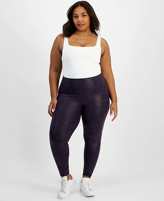 Id Ideology Plus Metallic Leggings, Created by Macy's