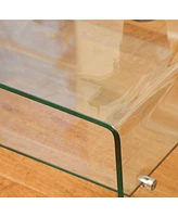 Streamdale Furniture Sleek Glass Coffee Table With Shelf