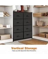 Streamdale Furniture 8-Drawer Fabric and Wood Tall Bedroom Dresser