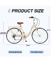 Streamdale Furniture 7 Speed, Steel Frame, Multiple Colors 24 Inch Ladies Bicycle