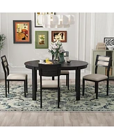 Streamdale Furniture Farmhouse dining set with extendable table & 4 chairs