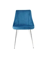 Simplie Fun Set of 4 Modern Velvet Blue Dining Chairs