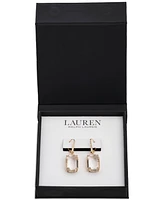 Lauren Ralph Gold-Tone Stone & Crystal Leverback Drop Earrings