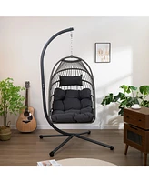 Premium Folding Egg Chair Rust-Resistant, Adjustable, Cozy, Decorative