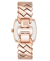 Anne Klein Women's Quartz Herringbone Rose Gold-Tone Alloy Metal Bracelet Watch, 26mm - Rose Gold