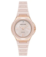 Anne Klein Women's Quartz Pink Ceramic Bracelet Watch, 30mm