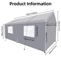 Streamdale Furniture 10x20 Portable Carport: Multipurpose Shelter for Vehicles, Storage, and Events