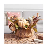 Safavieh Faux 26 Inch Pumpkin & Sunflower Potted Arrangement