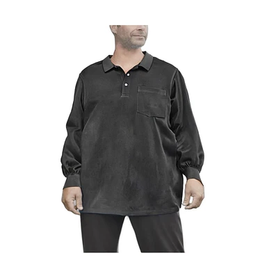 KingSize Big & Tall Longer-Length Long-Sleeve Shrink-Less Piqu Polo