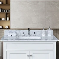 Streamdale Furniture Lightning Engineered Stone Vanity Top Side Backsplash