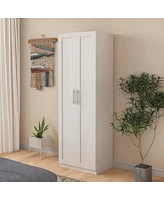High Wardrobe And Kitchen Cabinet With 2 Doors And 3 Partitions To Separate 4 Storage Spaces