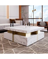 Streamdale Furniture Modernsquare Storage Coffee Table With 4 Drawers