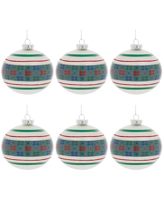 Slickblue Ball Ornament (Set of 6) 4"D Glass