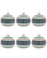 Slickblue Ball Ornament (Set of 6) 4"D Glass