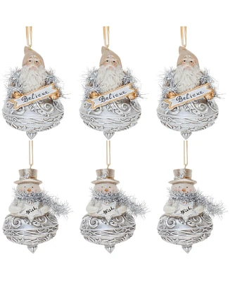 Slickblue Santa and Snowman Ornament (Set of 6)