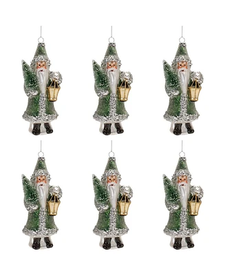 Slickblue Classic Santa Ornaments for Festive Holiday Decor (Set of 6)