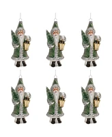 Slickblue Classic Santa Ornaments for Festive Holiday Decor (Set of 6)