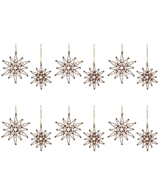 Slickblue Snowflake Ornament (Set of 12) 6"H, 7"H Iron/Beads