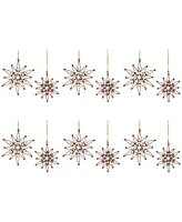 Slickblue Snowflake Ornament (Set of 12) 6"H, 7"H Iron/Beads