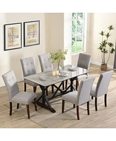 Streamdale Furniture 7-Piece Modern Dining Table Set with 6 Chairs