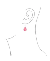 Bling Jewelry Pink Synthetic Opal Pear Shaped Simple Teardrop Dangle Earrings For Women Sterling Silver Lever back