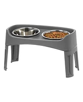 Iris Usa Elevated Dog Bowls, Adjustable Height, 2 Thick 64 oz Stainless Steel Bowls