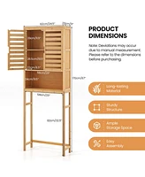 Givimo Bamboo Over The Toilet Storage Cabinet Bathroom with Adjustable Shelf