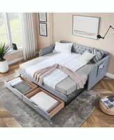 Streamdale Furniture Upholstered Daybed with Trundle and Storage_Drawers