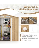 Givimo Weather Resistant Galvanized Steel Shed with Tilted Roof for Backyard Garden Patio Lawn