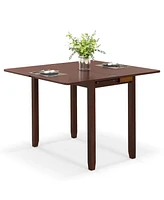 Sugift Mid Century Folding Dining Table for 4 People Extendable Kitchen Table with Hidden Storage