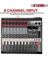 5 Core Audio Mixer 24 Channel Dj Sound Board w Bluetooth Usb Pc Recording Pa Analog Mixing Interface