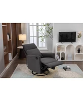 Simplie Fun Swivel Rocking Recliner Nursery Chair, Dark Gray