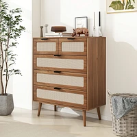 Streamdale Furniture 5 Drawer Cabinet, Accent Storage Cabinet, Suitable For Living Room, Bedroom, Dining Room, Study