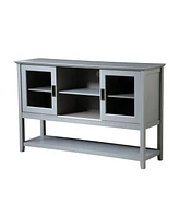 Sideboard Buffet Table With Doors, Grey