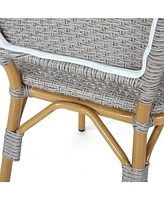 Simplie Fun Parisian Grace Wicker Accent Chairs for Outdoor Elegance