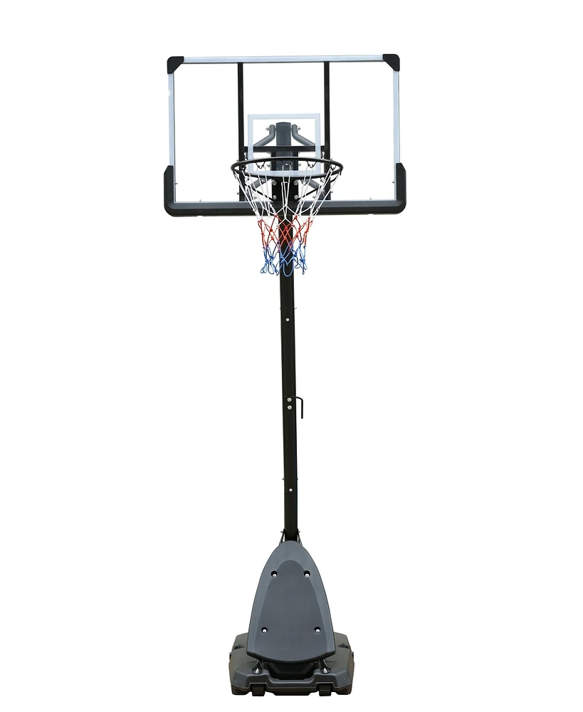 Simplie Fun Aokung Adjustable Portable Steel Basketball System with Polycarbonate Backboard and Nylon Net