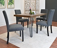 5-Piece Dining Set, Hairpin Dining Table with 4 Chairs, 3 Color Options