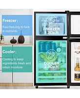 3.5 Cu.Ft. Mini Fridge with Adjustable Temperature Control for Dorms and Apartments
