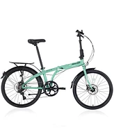 Streamdale Furniture 24" Folding City Bike Aluminum Frame 7 Speed Folding Bike